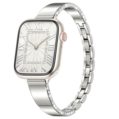 Square-shaped metal watch strap