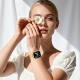 zinc alloy watch strap with diamond-embroidered edge design