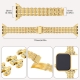zinc alloy watch strap with diamond-embroidered edge design