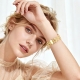 zinc alloy watch strap with diamond-embroidered edge design
