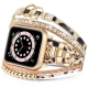 Leopard print double-ring watch strap