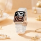 Fluorescent white oval resin watch strap