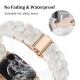 Fluorescent white oval resin watch strap