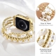 Cross-shaped pearl metal bead watch strap