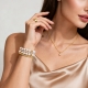 Crystal steel bead jewelry watch strap